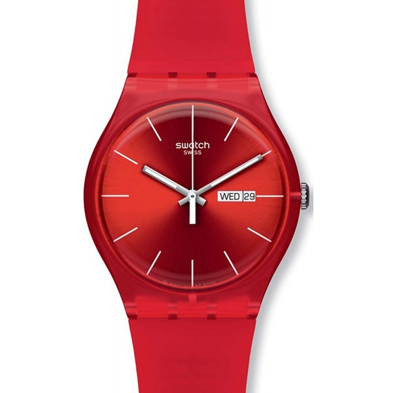 RELOJ SWATCH MUJER RED REBEL SUOR701 DOBLE CALENDARIO - Relojes Swatch por  LatinWatch