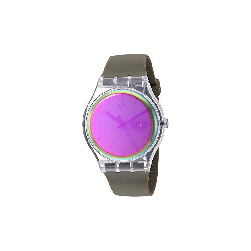 Swatch Reloj XX-Rated blanco púrpura X Dial hombre SUOV401, Movimiento de  cuarzo